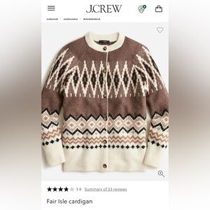 J. Crew NWT Lg Fair Isle Sweater
